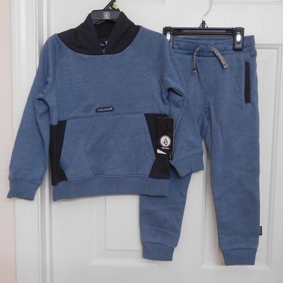 NWT 2pc Volcom Heather Blue Hooded Sweatshirt & Joggers sz 24 Months - Picture 1 of 1